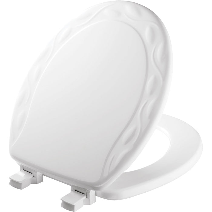 Bemis 34ECA Mayfair by Bemis Ivy™ Round Enameled Wood Ivy Design Toilet Seat in White with Stay·Tite® Seat Fastening System™ and Easy·Clean® - White