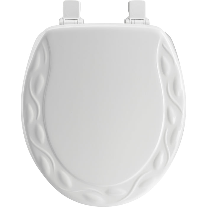 Bemis 34ECA Mayfair by Bemis Ivy™ Round Enameled Wood Ivy Design Toilet Seat in White with Stay·Tite® Seat Fastening System™ and Easy·Clean® - White