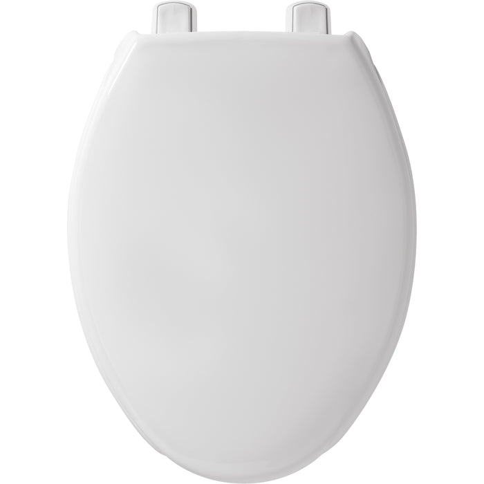 Bemis 3L2150T Elongated Open Front With Cover Medic-Aid® Plastic Toilet Seat in White Featuring Stay·Tite® Commercial Seat Fastening System™, DuraGuard®, Super·Grip® Bumpers and 3-inch Lifts - White
