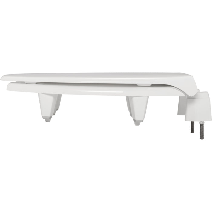 Bemis 3L2150T Elongated Open Front With Cover Medic-Aid® Plastic Toilet Seat in White Featuring Stay·Tite® Commercial Seat Fastening System™, DuraGuard®, Super·Grip® Bumpers and 3-inch Lifts - White