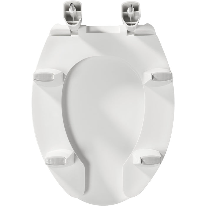 Bemis 3L2150T Elongated Open Front With Cover Medic-Aid® Plastic Toilet Seat in White Featuring Stay·Tite® Commercial Seat Fastening System™, DuraGuard®, Super·Grip® Bumpers and 3-inch Lifts - White