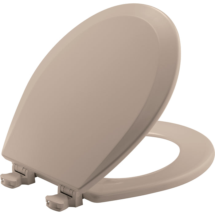 Bemis 500EC Round Enameled Wood Closed Front with Cover Featuring Easy·Clean® Hinges - Fawn Beige