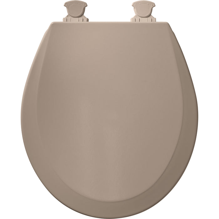 Bemis 500EC Round Enameled Wood Closed Front with Cover Featuring Easy·Clean® Hinges - Fawn Beige