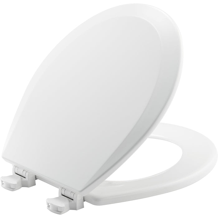 Bemis 500EC Round Enameled Wood Closed Front with Cover Featuring Easy·Clean® Hinges - White