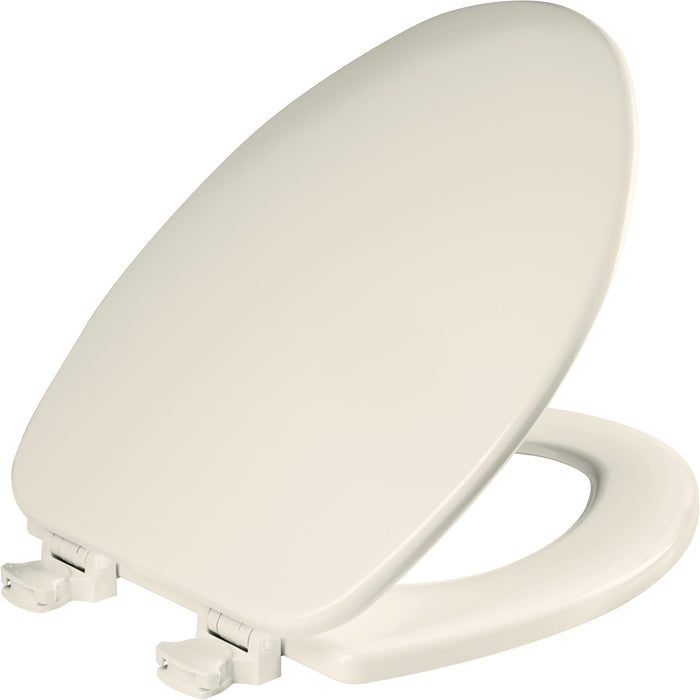 Bemis 585EC Church Elongated Enameled Wood Toilet Seat with Easy·Clean® Hinges - Biscuit