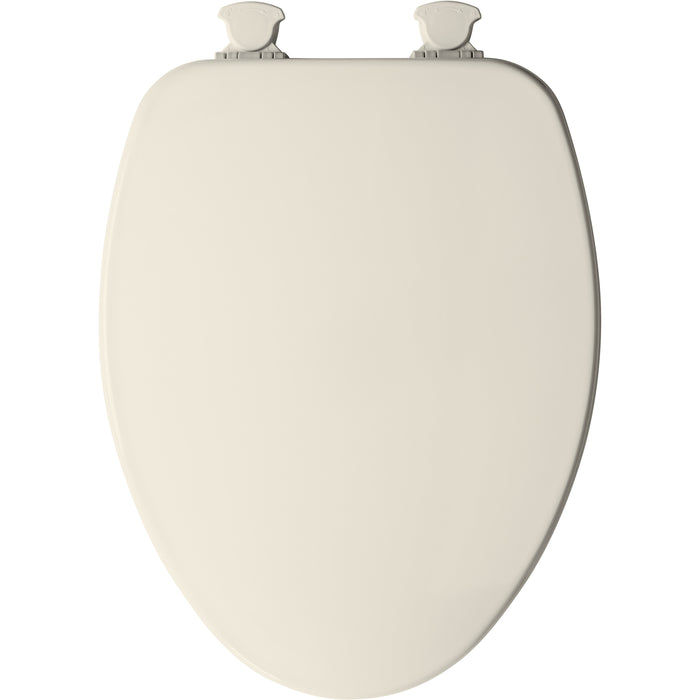 Bemis 585EC Church Elongated Enameled Wood Toilet Seat with Easy·Clean® Hinges - Biscuit