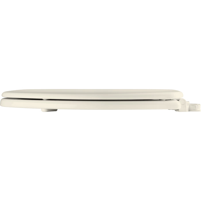Bemis 585EC Church Elongated Enameled Wood Toilet Seat with Easy·Clean® Hinges - Biscuit