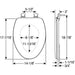 Bemis 585EC Church Elongated Enameled Wood Toilet Seat with Easy·Clean® Hinges - Dimensions