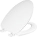 Bemis 585EC Church Elongated Enameled Wood Toilet Seat with Easy·Clean® Hinges - White