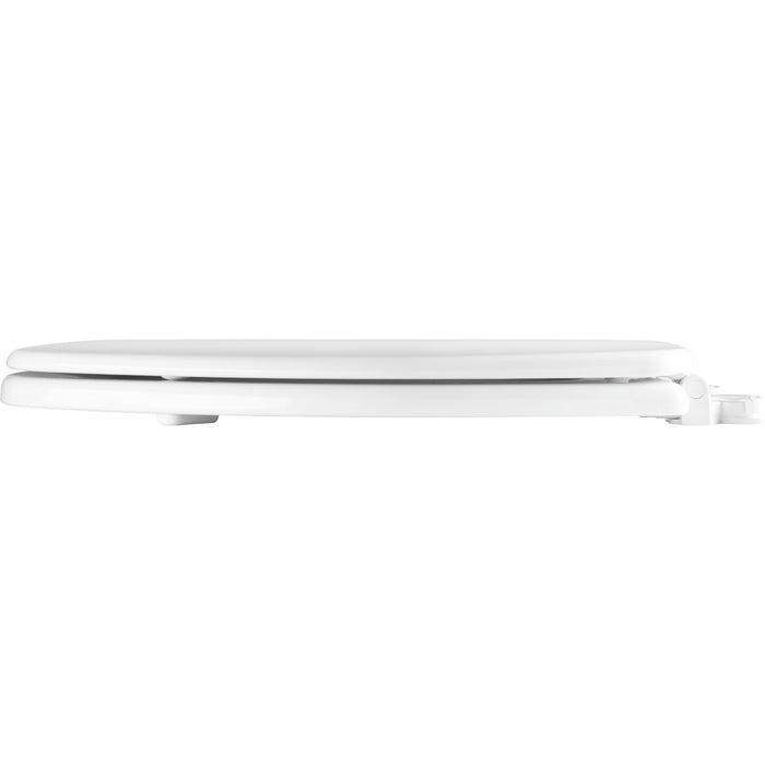 Bemis 585EC Church Elongated Enameled Wood Toilet Seat with Easy·Clean® Hinges - White