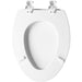 Bemis 585EC Church Elongated Enameled Wood Toilet Seat with Easy·Clean® Hinges - White