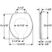 Bemis 75 Round Plastic Open Front with Cover Toilet Seat with Top·Tite® Hinges - Dimensions