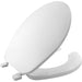 Bemis 75 Round Plastic Open Front with Cover Toilet Seat with Top·Tite® Hinges - White