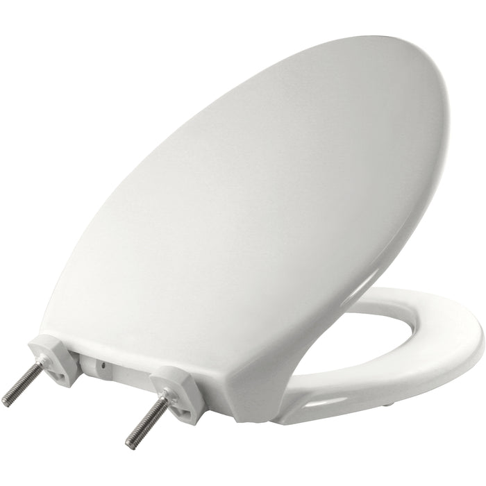 Bemis 7800TDG Elongated Hospitality Plastic Toilet Seat in White Featuring Stay·Tite® Commercial Fastening System™ and DuraGuard® - White