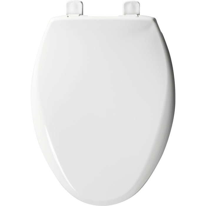 Bemis 7900TDGSL Elongated Hospitality Commercial Plastic Closed Front with Cover Toilet Seat in White Featuring Stay·Tite® Commercial Fastening System™, Whisper·Close®, Super·Grip® Bumpers, and DuraGuard® - White
