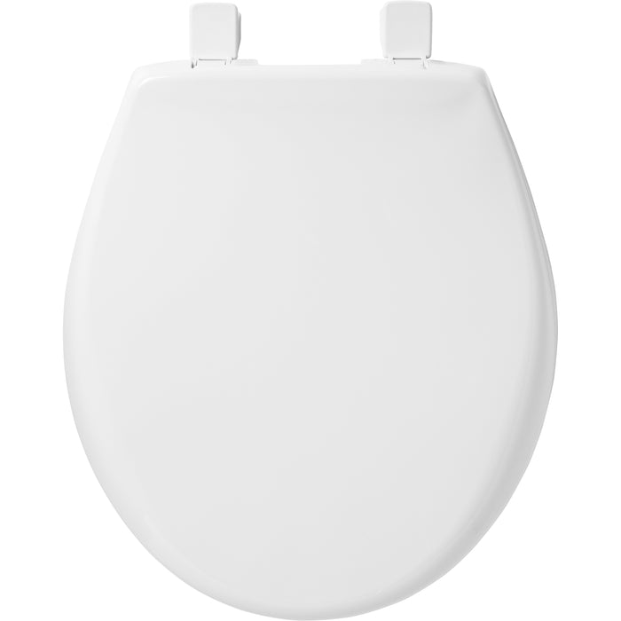 Bemis 790TDGSL Round Hospitality Commercial Plastic Closed Front with Cover Toilet Seat in White Featuring Stay·Tite® Commercial Fastening System™, Whisper·Close®, Super·Grip® Bumpers, and DuraGuard® - White
