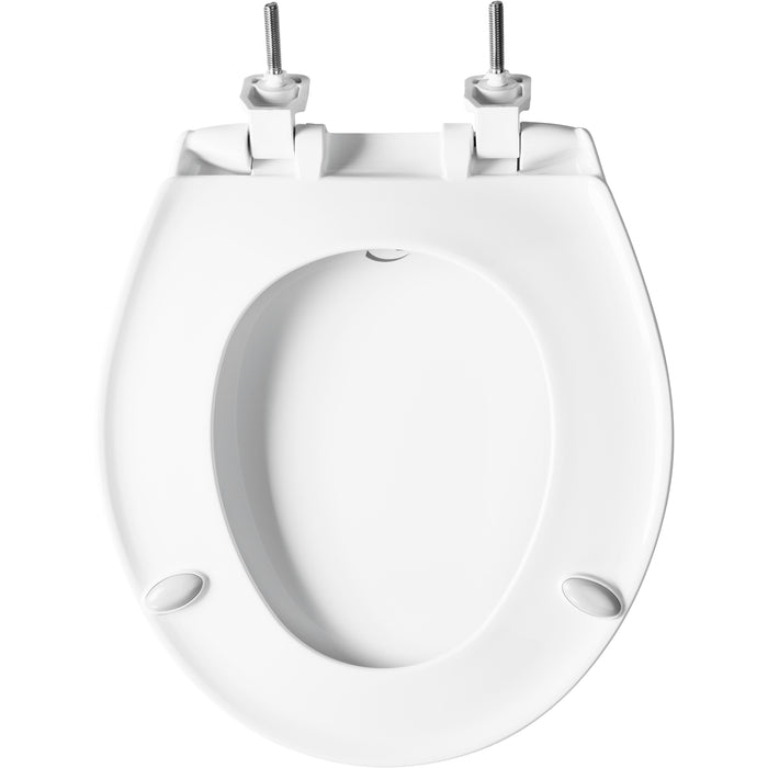 Bemis 790TDGSL Round Hospitality Commercial Plastic Closed Front with Cover Toilet Seat in White Featuring Stay·Tite® Commercial Fastening System™, Whisper·Close®, Super·Grip® Bumpers, and DuraGuard® - White