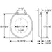 Bemis 9601CP Mayfair by Bemis Natural Reflections™ Round Wood Veneer Toilet Seat in Natural Oak with Chrome Hinges - Dimensions