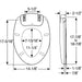 Bemis H1900NL Radiance™ Elongated Plastic Heated Toilet Seat in White Featuring Stay·Tite® Seat Fastening System™, Whisper·Close®, Precision·Fit® and Super·Grip® Bumpers - Dimensions