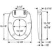 Bemis H900NL Radiance™ Round Plastic Heated Toilet Seat in White Featuring Stay·Tite® Seat Fastening System™, Whisper·Close®, Precision·Fit® and Super·Grip® Bumpers - Dimensions