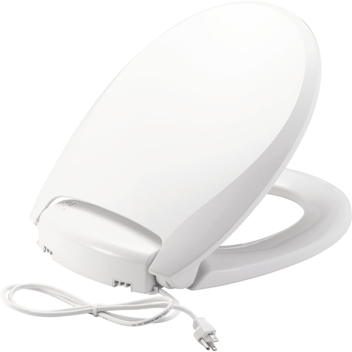 Bemis H900NL Radiance™ Round Plastic Heated Toilet Seat in White Featuring Stay·Tite® Seat Fastening System™, Whisper·Close®, Precision·Fit® and Super·Grip® Bumpers - White