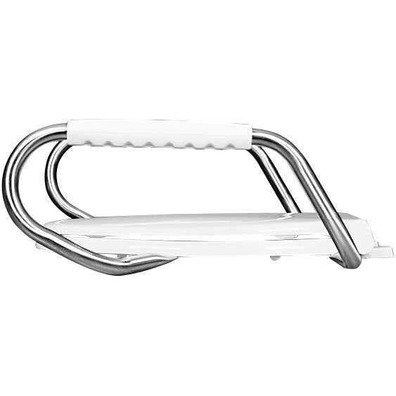 Bemis MA2100T Elongated Medic-Aid® Stainless Steel Safety Side Arms is a Plastic Toilet Seat in White with Stay·Tite® Commercial Seat Fastening System™ and DuraGuard® - White