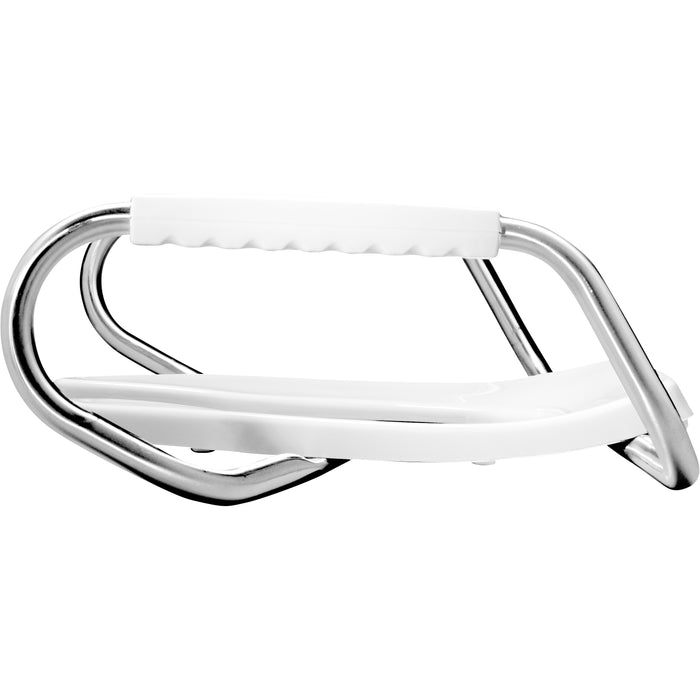 Bemis MA2155T Elongated Open Front Less Cover Medic-Aid® Stainless Steel Safety Side Arms is a Plastic Toilet Seat in White with Stay·Tite® Commercial Fastening System™ and DuraGuard® - White