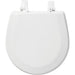 Bemis TC50TTA Round Enameled Wood Marine Toilet Seat with Top·Tite® Hinges - White