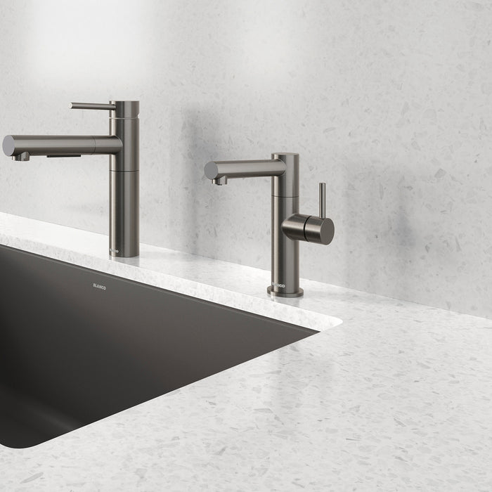 Satin Dark Steel - BLANCO Alta II Low Arc Beverage Faucet - RO Compatible
