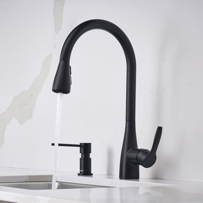 Matte Black - BLANCO Atura Pull-Down Dual-Spray Kitchen Faucet