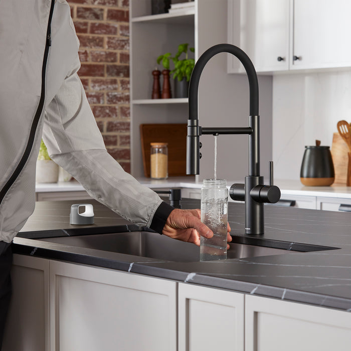 Matte Black - BLANCO Catris Flexo Filter-Ready Semi-Pro Pull-Down Dual-Spray Kitchen Faucet