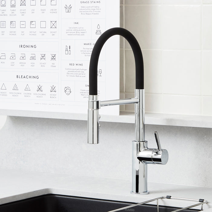 Chrome - BLANCO Catris Flexo Semi-Pro Pull-Down Dual-Spray Kitchen Faucet