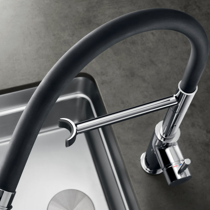 Chrome - BLANCO Catris Flexo Semi-Pro Pull-Down Dual-Spray Kitchen Faucet