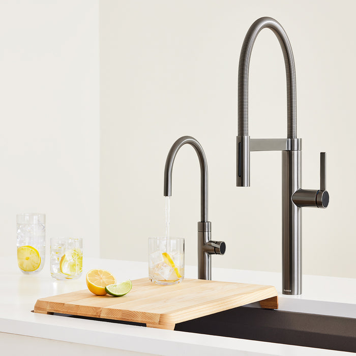 Satin Dark Steel - BLANCO Culina II High Arc Beverage Faucet - RO Compatible
