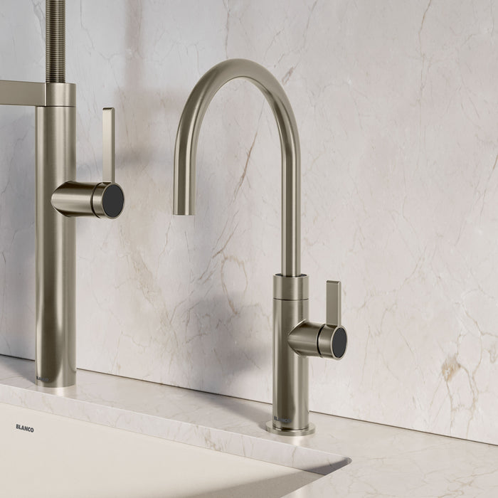 Satin Platinum - BLANCO Culina II High Arc Beverage Faucet - RO Compatible
