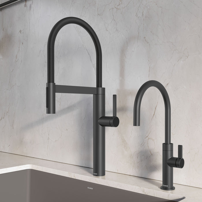 Matte Black - BLANCO Culina II Semi-Pro Pull-Down Dual-Spray Kitchen Faucet