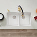 White - BLANCO Diamond SILGRANIT 32" 50/50 Double Bowl Undermount Kitchen Sink