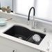 Anthracite - BLANCO Diamond SILGRANIT 32" 60/40 Double Bowl Undermount Kitchen Sink with Low Divide