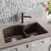 Café - BLANCO Diamond SILGRANIT 32" 60/40 Double Bowl Undermount Kitchen Sink with Low Divide