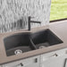 Cinder - BLANCO Diamond SILGRANIT 32" 60/40 Double Bowl Undermount Kitchen Sink with Low Divide