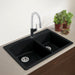 Anthracite - BLANCO Diamond SILGRANIT 33" 60/40 Double Bowl Dual Mount Kitchen Sink