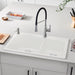 White - BLANCO Diamond SILGRANIT 33" 60/40 Double Bowl Dual Mount Kitchen Sink