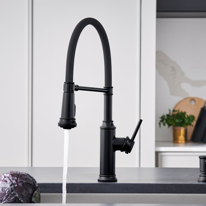 Matte Black - BLANCO Empressa Semi-Pro Pull-Down Dual-Spray Kitchen Faucet