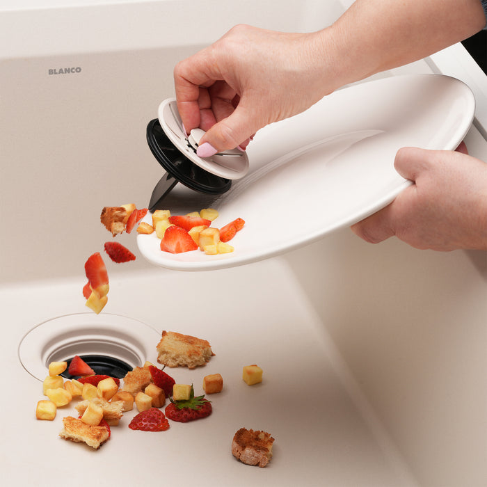 Soft White - BLANCO Essential Silgranit Color-Matched Disposal Flange Insert with Waste Scraper