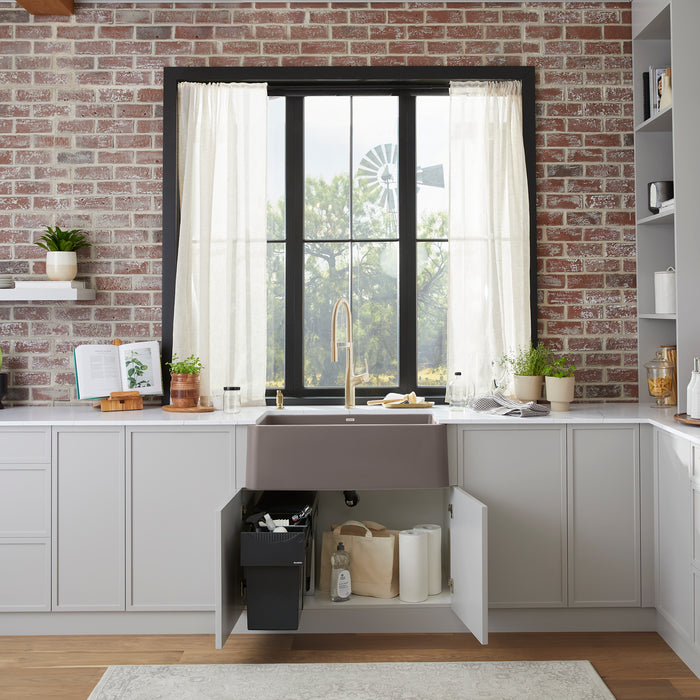 Volcano Gray - BLANCO Ikon SILGRANIT 30" Single Bowl Apron-Front Farmhouse Sink