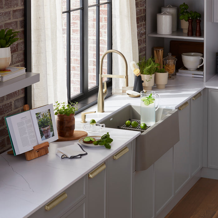 Volcano Gray - BLANCO Ikon SILGRANIT 33" Single Bowl Apron-Front Farmhouse Sink