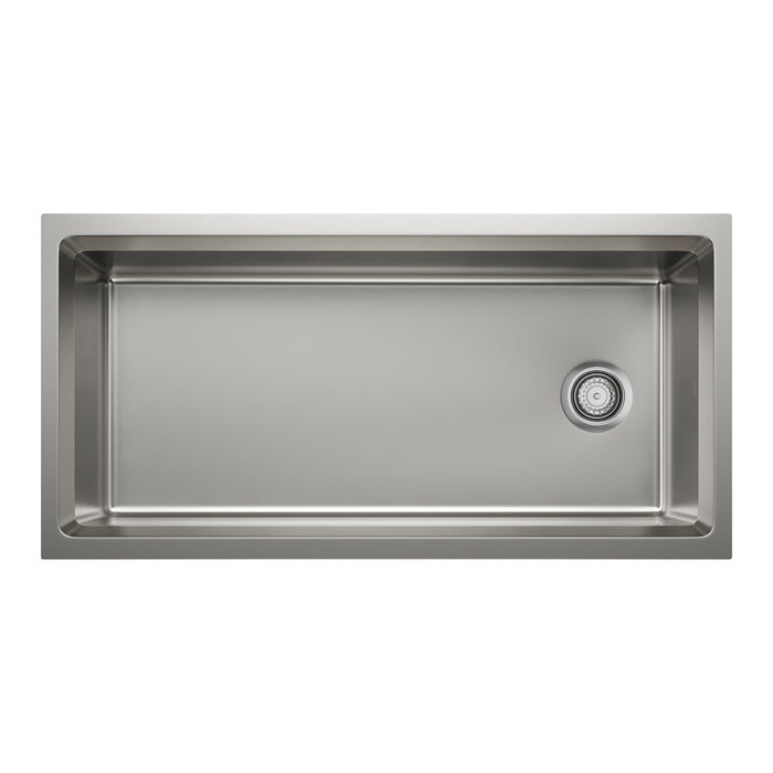 Satin Polish - BLANCO Inteos 39" Single Bowl Reversible Undermount Stainless Steel Workstation Kitchen Sink