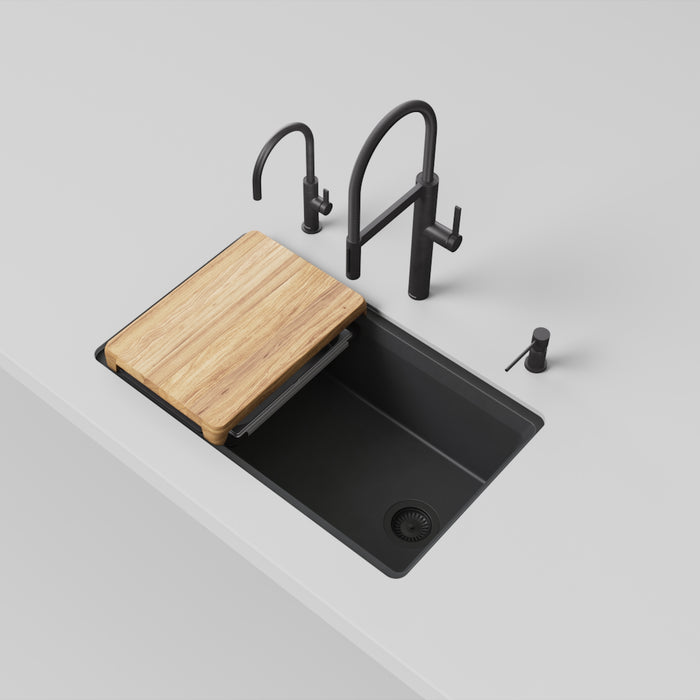 Coal Black - BLANCO Inteos SILGRANIT 33" Single Bowl Reversible Undermount Workstation Kitchen Sink