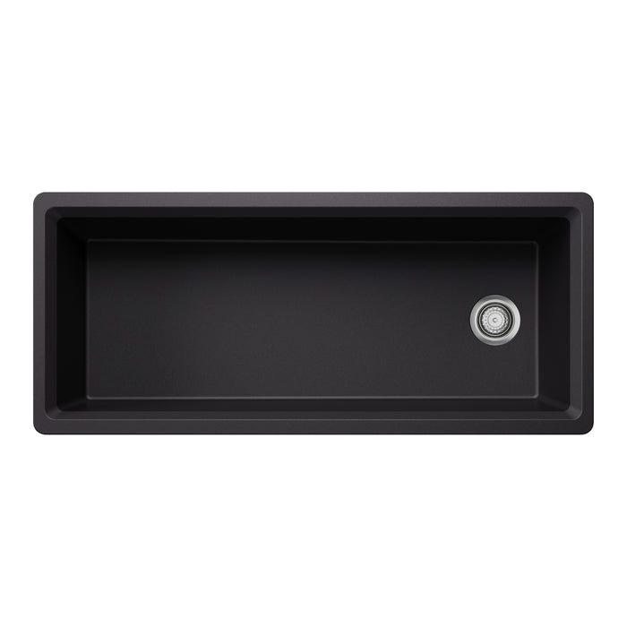 Coal Black - BLANCO Inteos SILGRANIT 45" Single Bowl Reversible Undermount Workstation Kitchen Sink