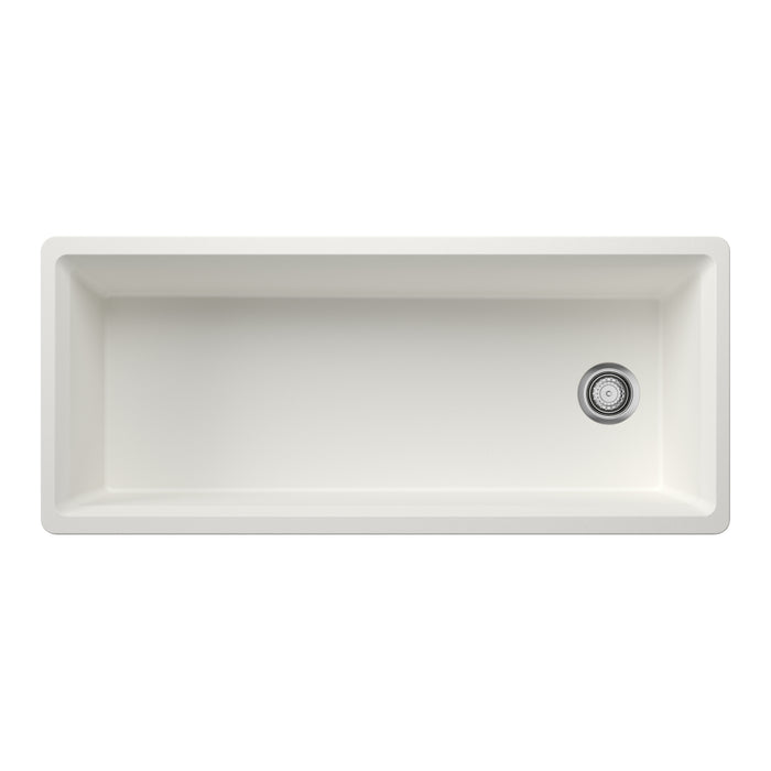 White - BLANCO Inteos SILGRANIT 45" Single Bowl Reversible Undermount Workstation Kitchen Sink